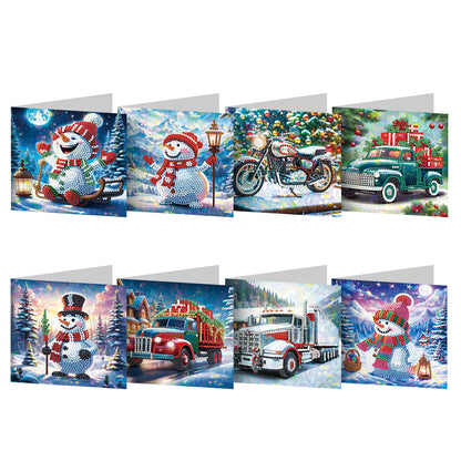 8/12pcs Diamond Painting Greeting Cards Handmade Diamond Art Cards for Adults