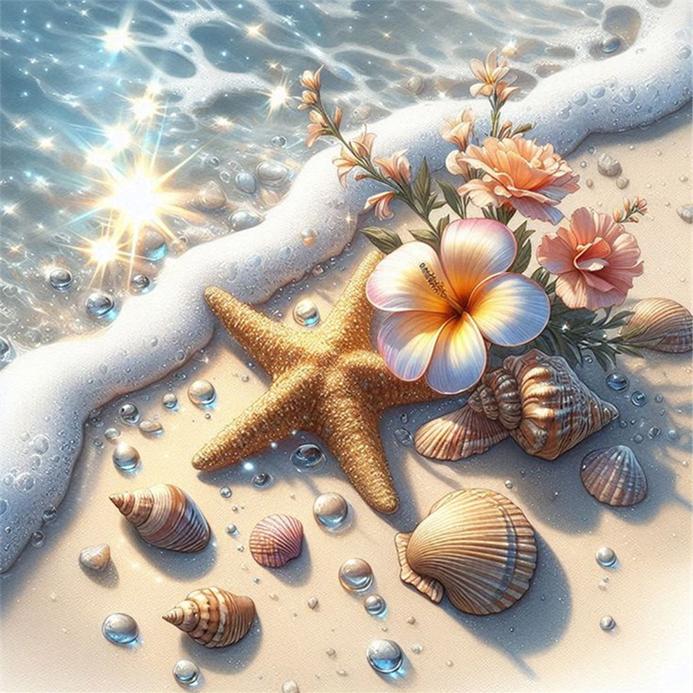 Beach Scenery - 11CT Stamped Cross Stitch 45*45CM