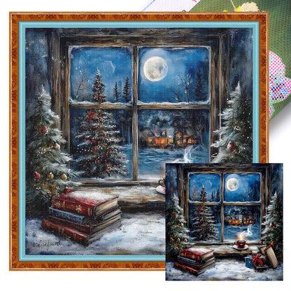Scenery Outside The Window - 11CT Stamped Cross Stitch 45*45CM
