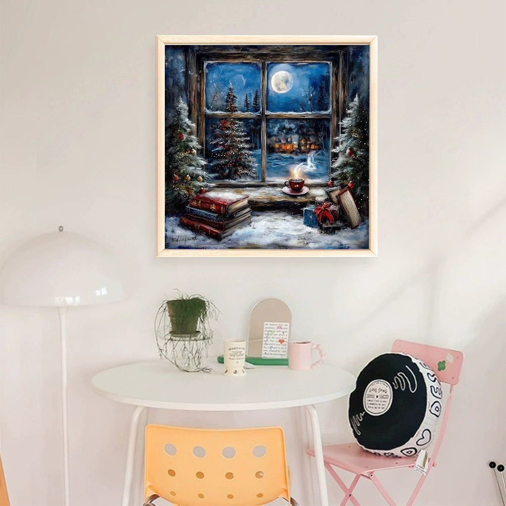 Scenery Outside The Window - 11CT Stamped Cross Stitch 45*45CM