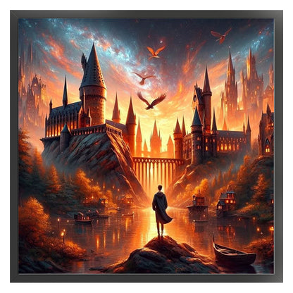Castle In The Sunset - 11CT Stamped Cross Stitch 45*45CM