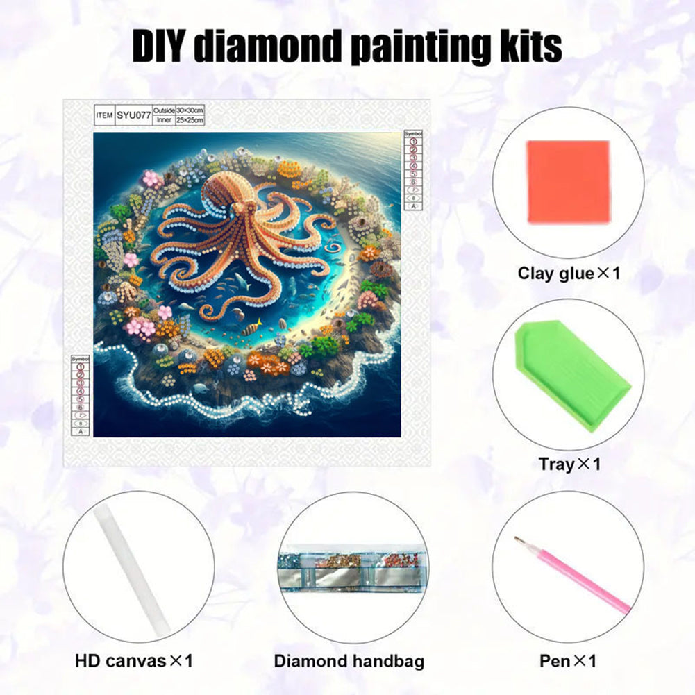 Octopus - Special Shaped Drill Diamond Painting 30*30CM