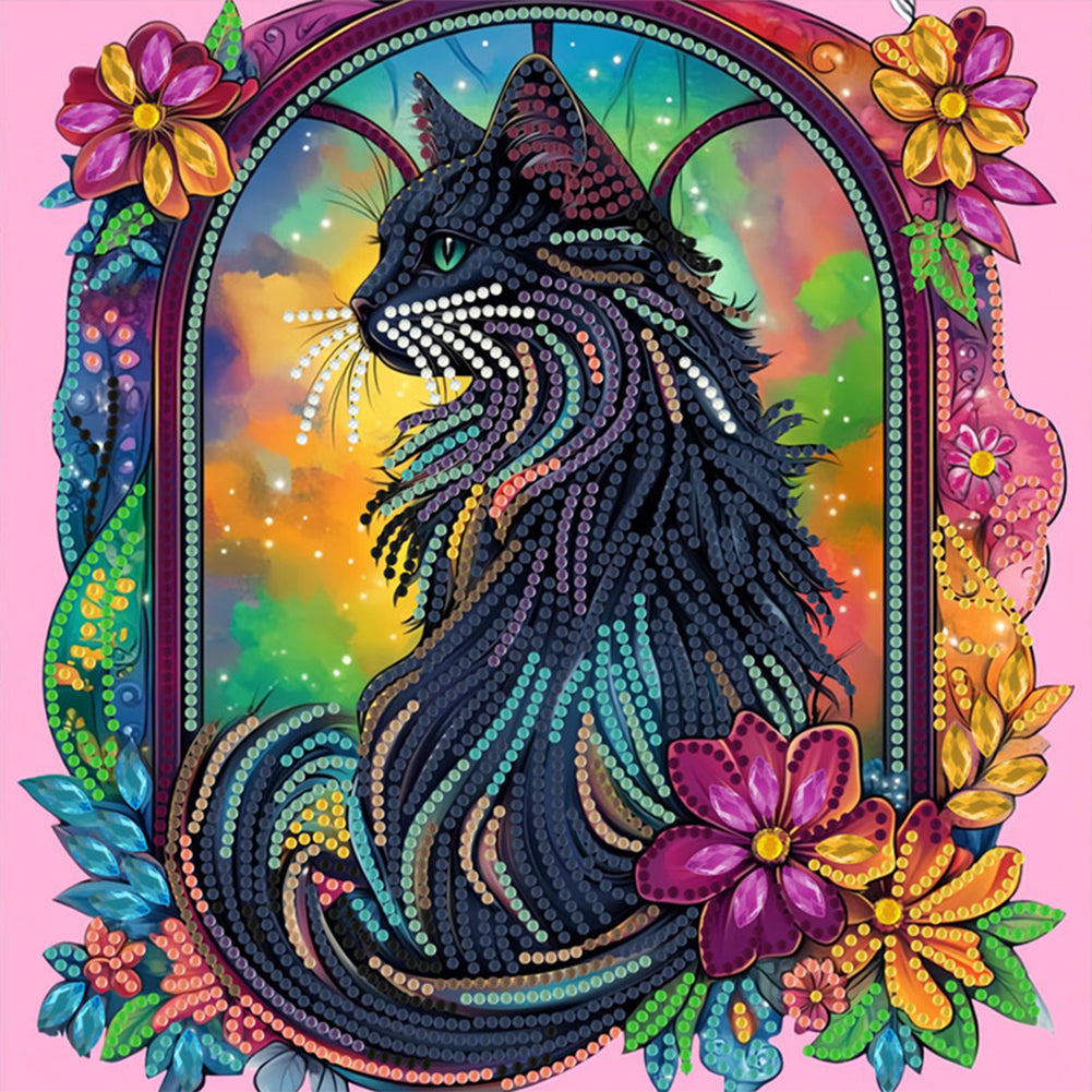 Black Cat - Special Shaped Drill Diamond Painting 30*30CM