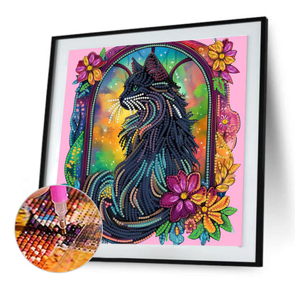 Black Cat - Special Shaped Drill Diamond Painting 30*30CM