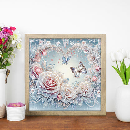 Flowers And Butterflies - Special Shaped Drill Diamond Painting 30*30CM