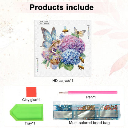 Flowers And Butterflies - Special Shaped Drill Diamond Painting 30*30CM