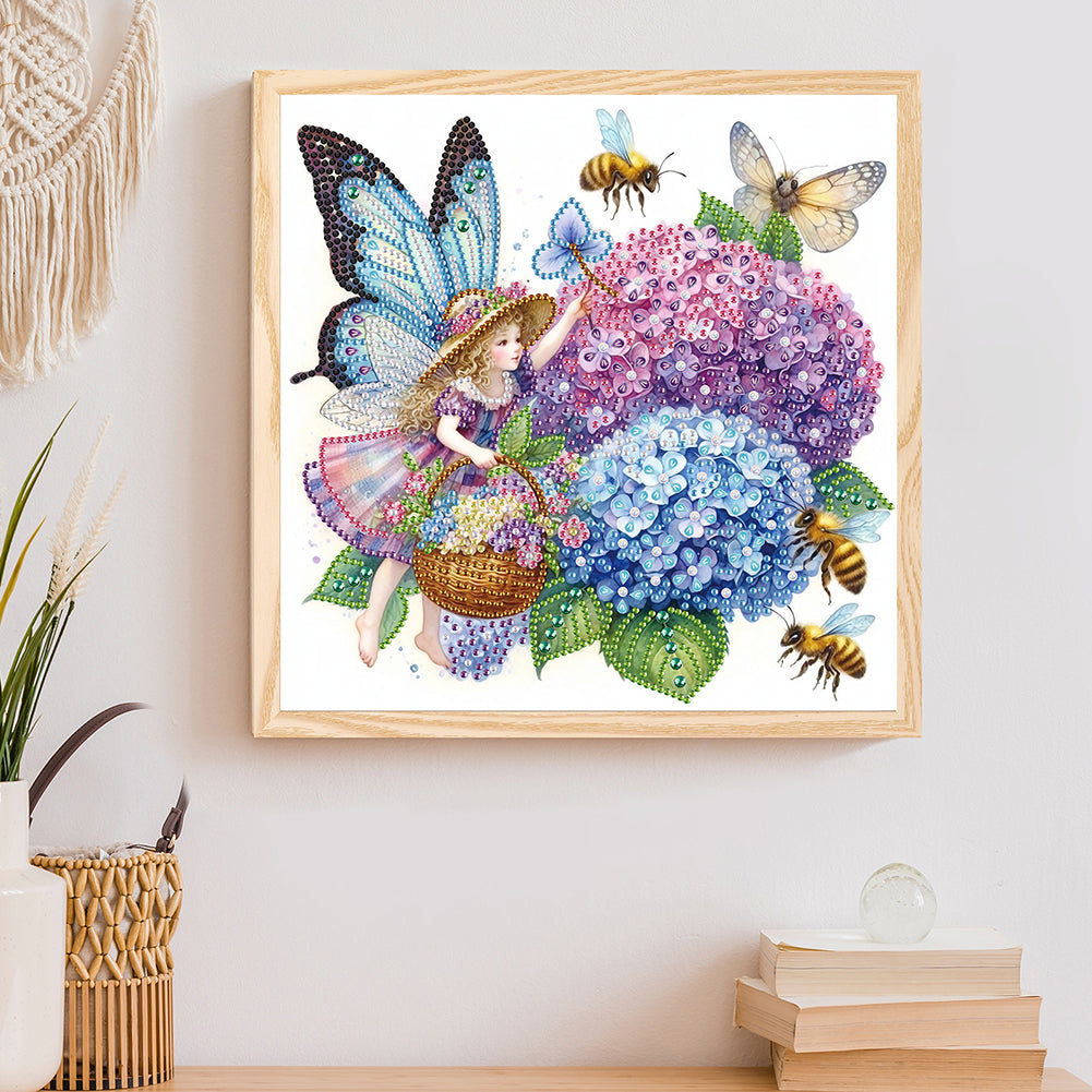 Flowers And Butterflies - Special Shaped Drill Diamond Painting 30*30CM