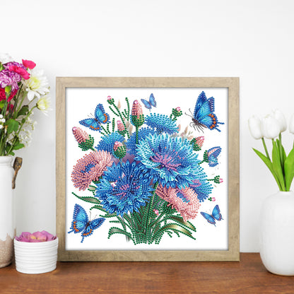 Flowers And Butterflies - Special Shaped Drill Diamond Painting 30*30CM