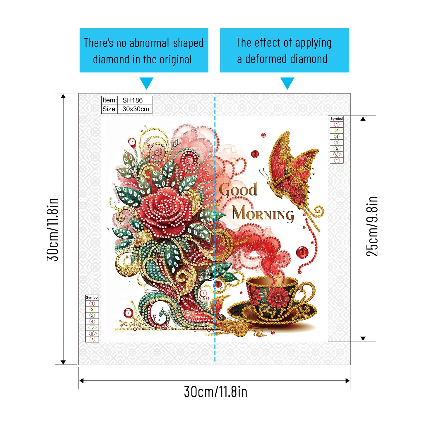 Flowers And Butterflies - Special Shaped Drill Diamond Painting 30*30CM