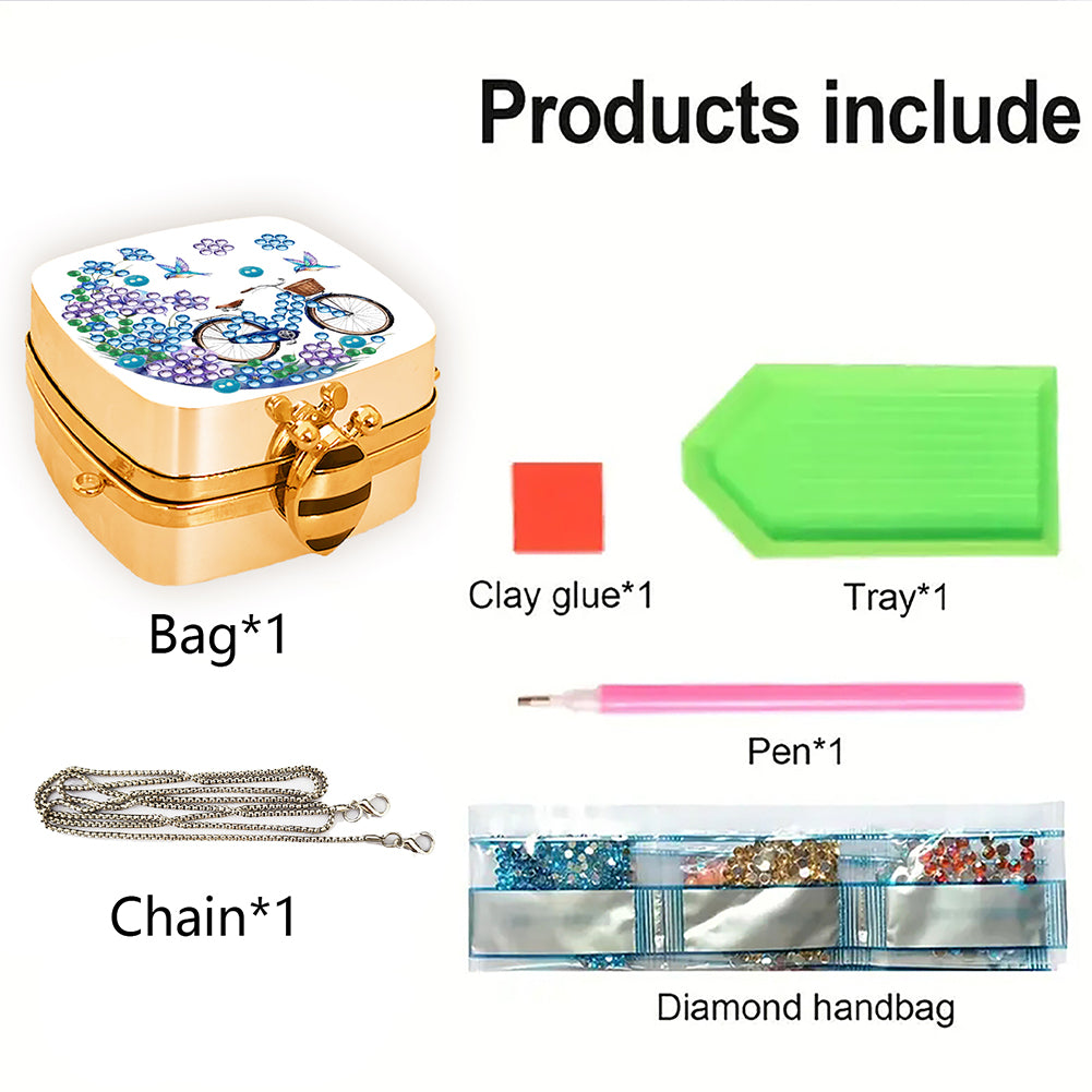 DIY Diamond Painting Small Shoulder Bag Portable Cosmetic Pouch Envelope Clutch