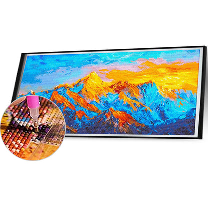 Sunlight On The Golden Mountain - Full Square Drill Diamond Painting 80*40CM