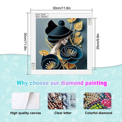 Elegant Beauty - Special Shaped Drill Diamond Painting 30*30CM