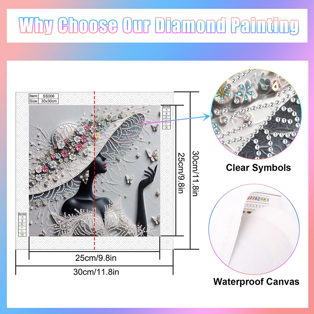 Elegant Black Beauty - Special Shaped Drill Diamond Painting 30*30CM