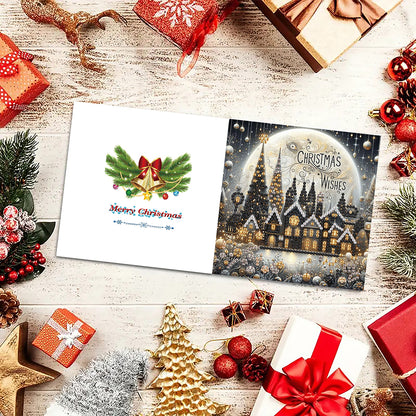 6PCS DIY Diamond Art Greeting Cards Xmas Designs for Festivals and Celebrations