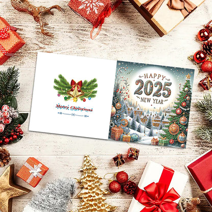 6PCS DIY Diamond Art Greeting Cards Xmas Designs for Festivals and Celebrations
