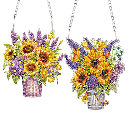 2pcs 2D Flat DIY Diamond Art Pendant Diamond Painting Set Wall Door Decoration