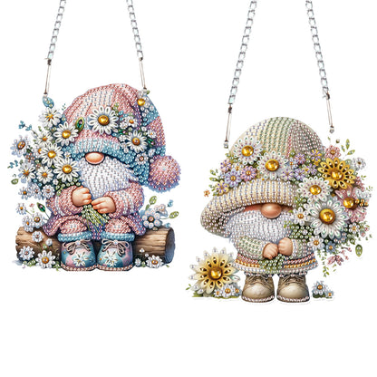 2pcs 2D Flat DIY Diamond Art Pendant Diamond Painting Set Wall Door Decoration