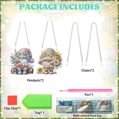 2pcs 2D Flat DIY Diamond Art Pendant Diamond Painting Set Wall Door Decoration