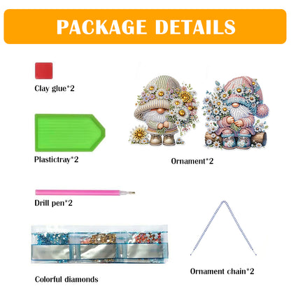 2pcs 2D Flat DIY Diamond Art Pendant Diamond Painting Set Wall Door Decoration