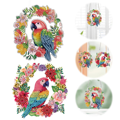 2pcs 2D Flat DIY Diamond Art Pendant Diamond Painting Set Wall Door Decoration