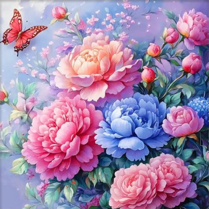 Peony - 11CT Stamped Cross Stitch 50*50CM