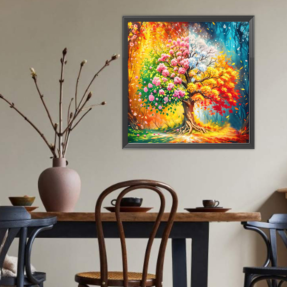 Dream Four Seasons Tree - Full Round Drill Diamond Painting 50*50CM
