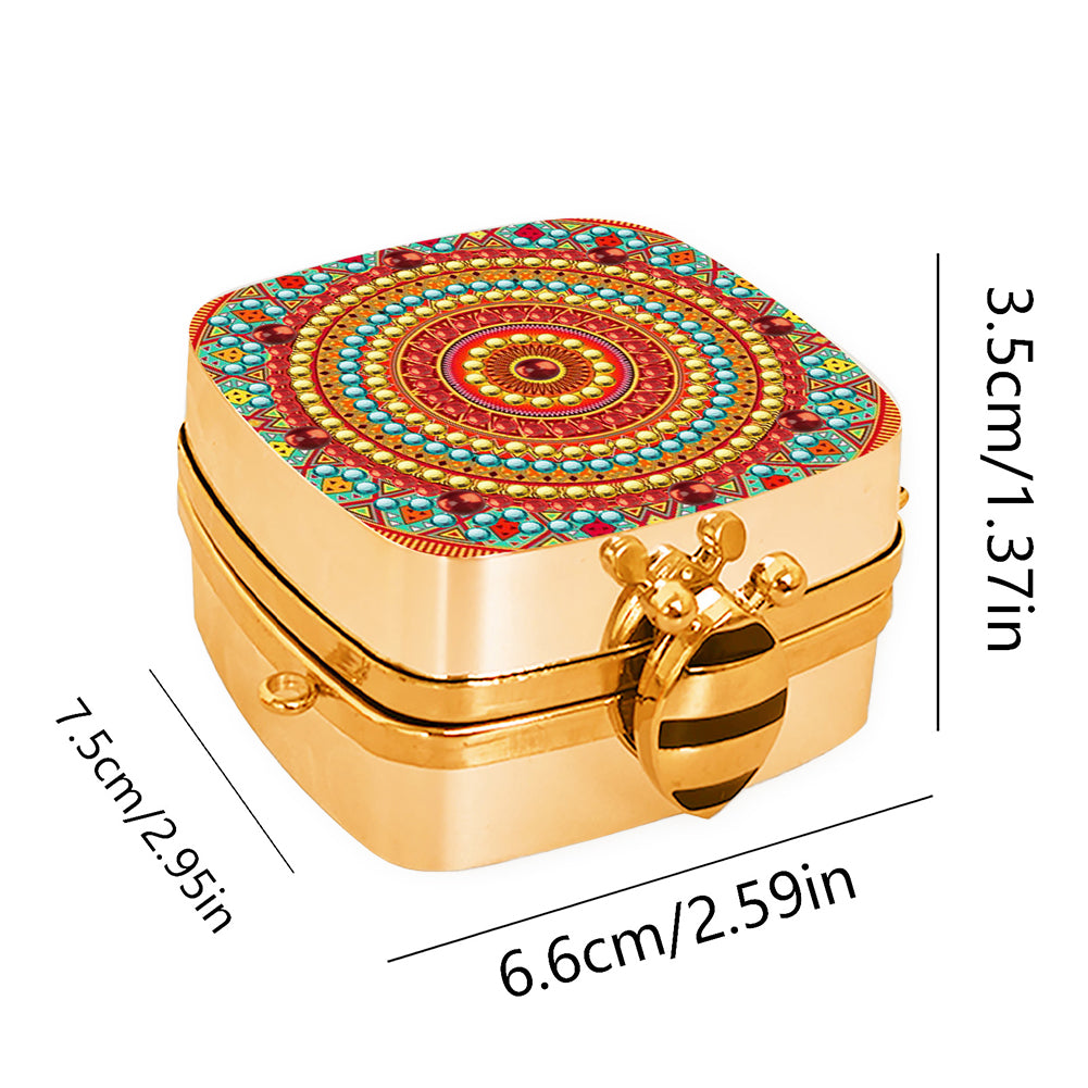 Peacock Diamond Art Storage Case Diamond Painting Mirror Organizer Box for Women