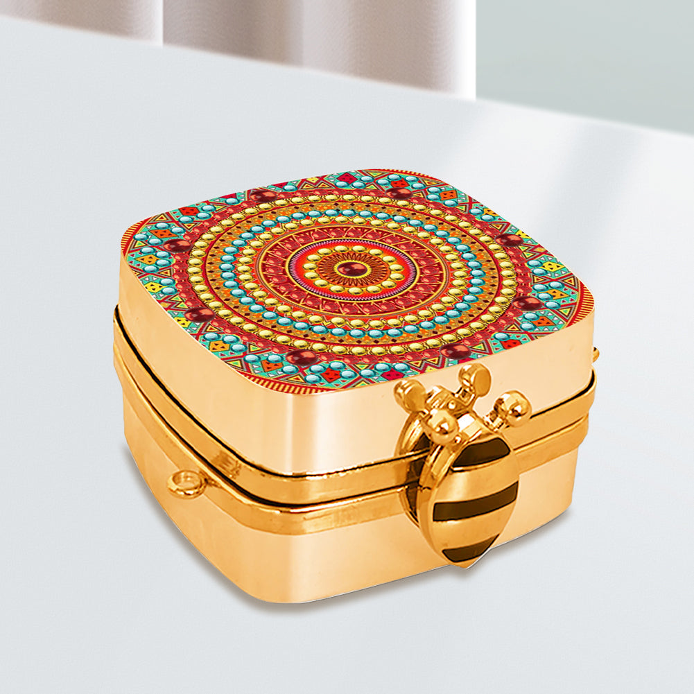 Peacock Diamond Art Storage Case Diamond Painting Mirror Organizer Box for Women