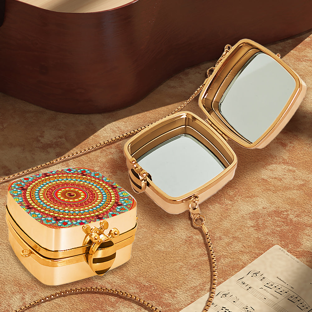 Peacock Diamond Art Storage Case Diamond Painting Mirror Organizer Box for Women