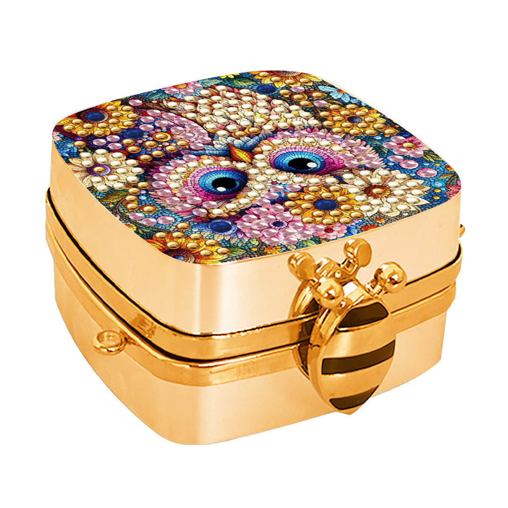 Peacock Diamond Art Storage Case Diamond Painting Mirror Organizer Box for Women