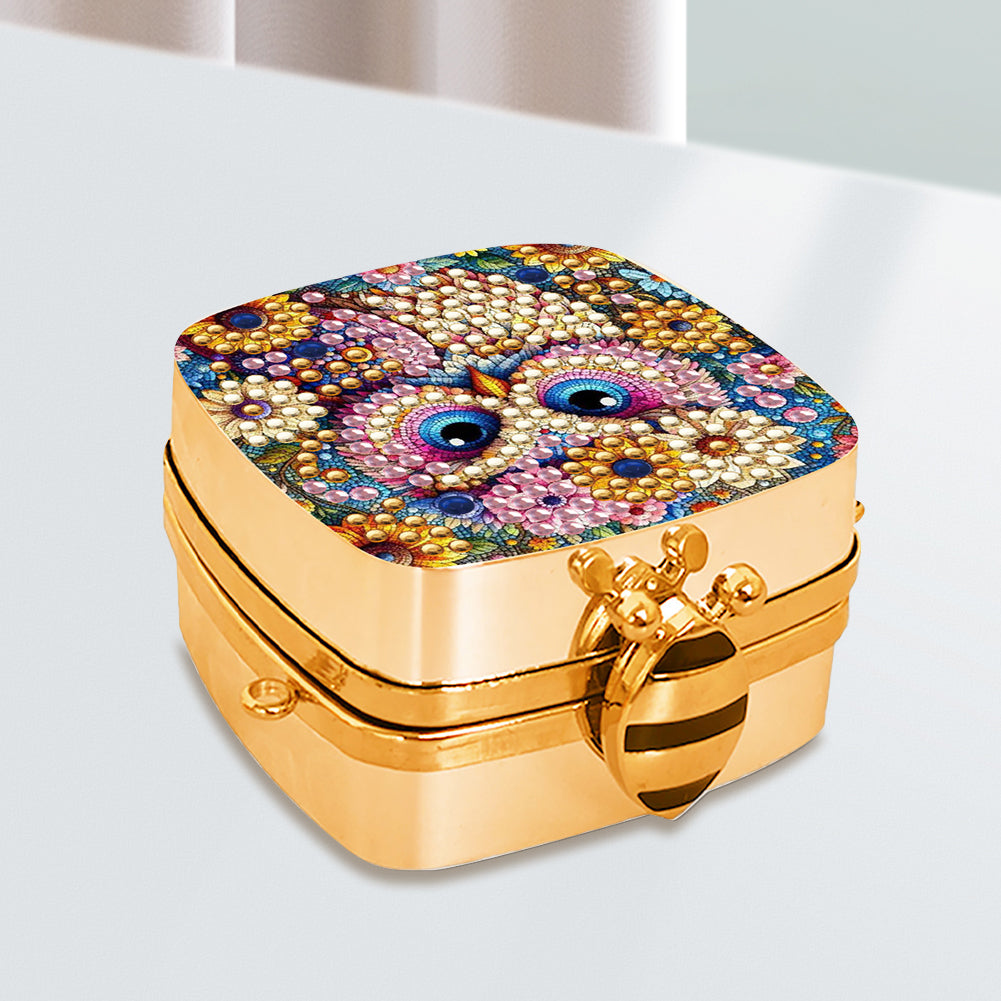 Peacock Diamond Art Storage Case Diamond Painting Mirror Organizer Box for Women