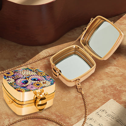 Peacock Diamond Art Storage Case Diamond Painting Mirror Organizer Box for Women