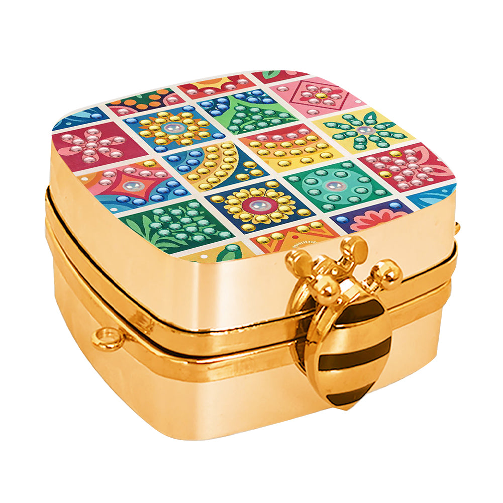 Peacock Diamond Art Storage Case Diamond Painting Mirror Organizer Box for Women