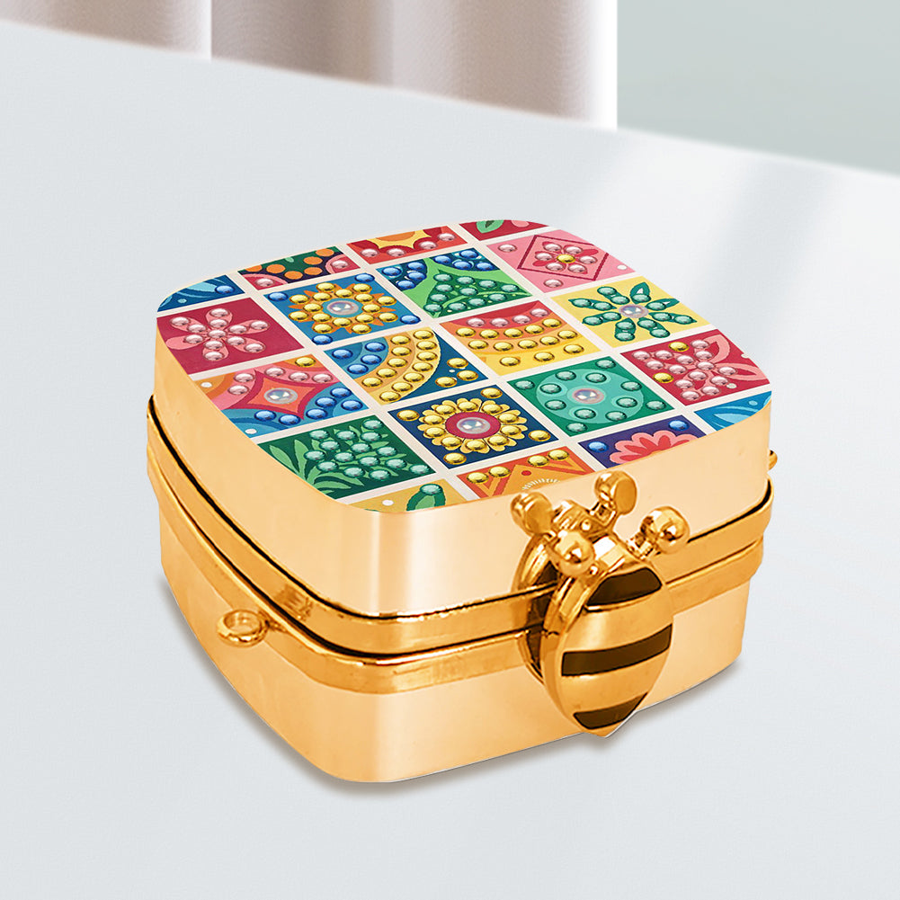 Peacock Diamond Art Storage Case Diamond Painting Mirror Organizer Box for Women
