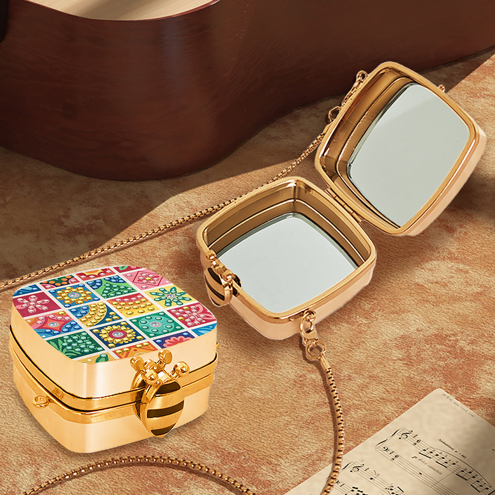 Peacock Diamond Art Storage Case Diamond Painting Mirror Organizer Box for Women