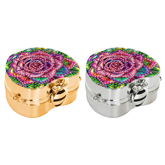 2Pcs Succulent Diamond Art Storage Case Rhinestone Jewelry Box 5D Diy Coin Purse