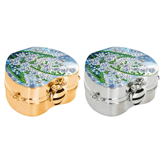 2Pcs Succulent Diamond Art Storage Case Rhinestone Jewelry Box 5D Diy Coin Purse
