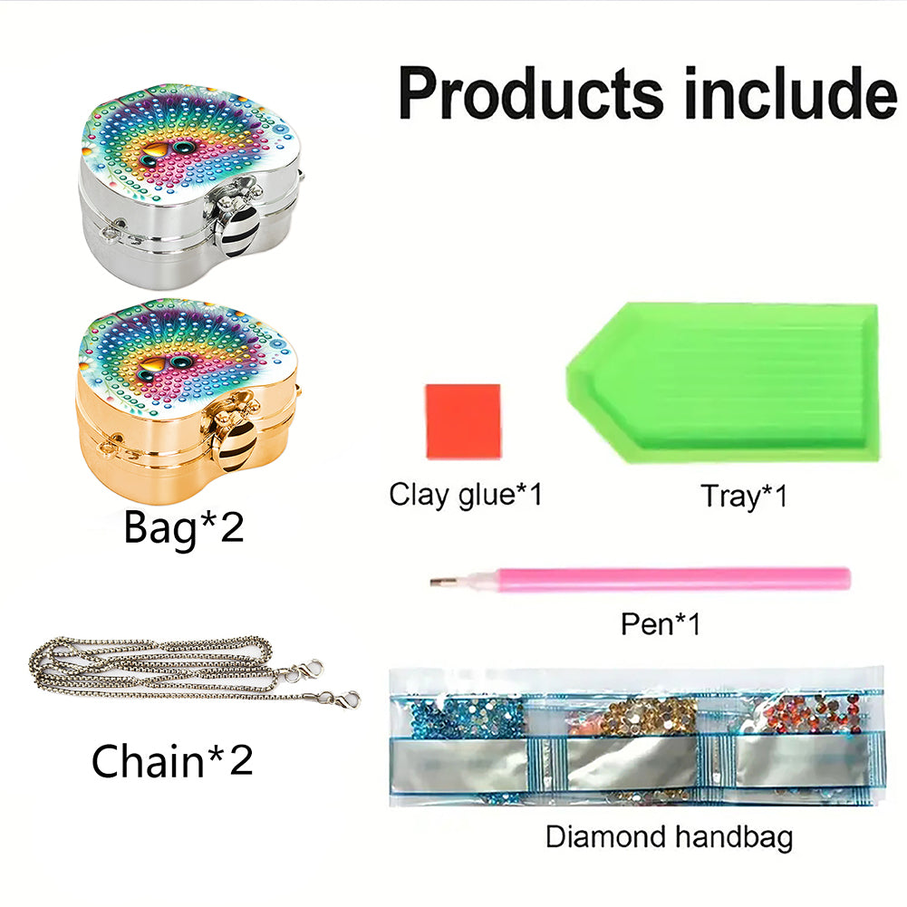 2Pcs Succulent Diamond Art Storage Case Rhinestone Jewelry Box 5D Diy Coin Purse