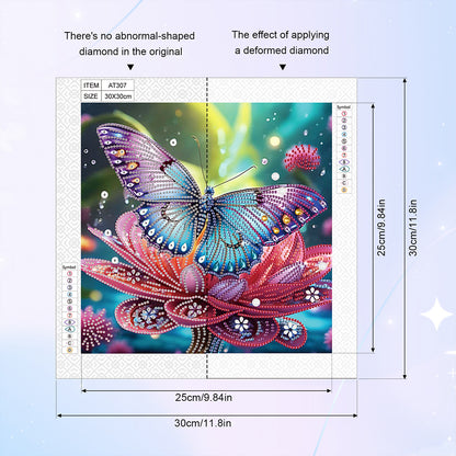 Butterfly - Special Shaped Drill Diamond Painting 30*30CM