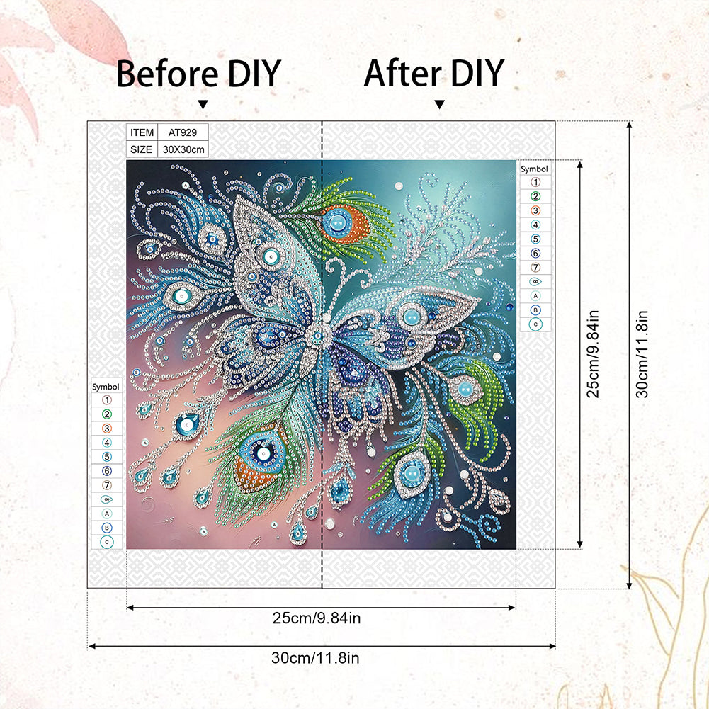 Butterfly - Special Shaped Drill Diamond Painting 30*30CM
