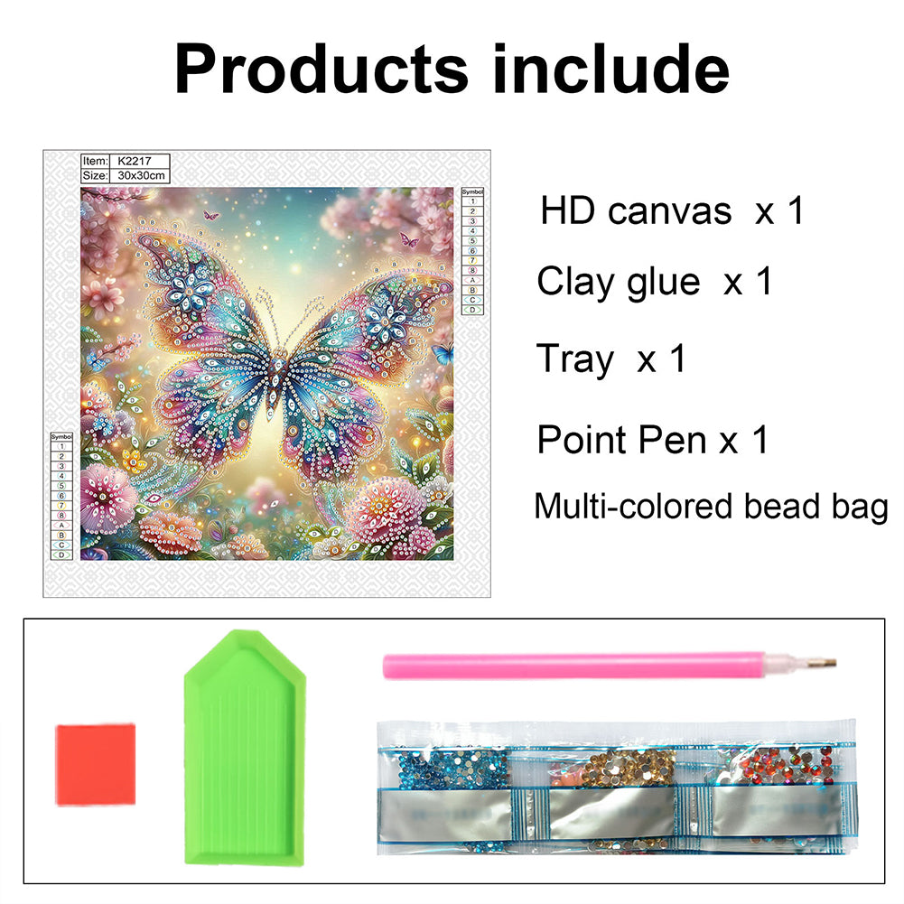 Butterfly - Special Shaped Drill Diamond Painting 30*30CM