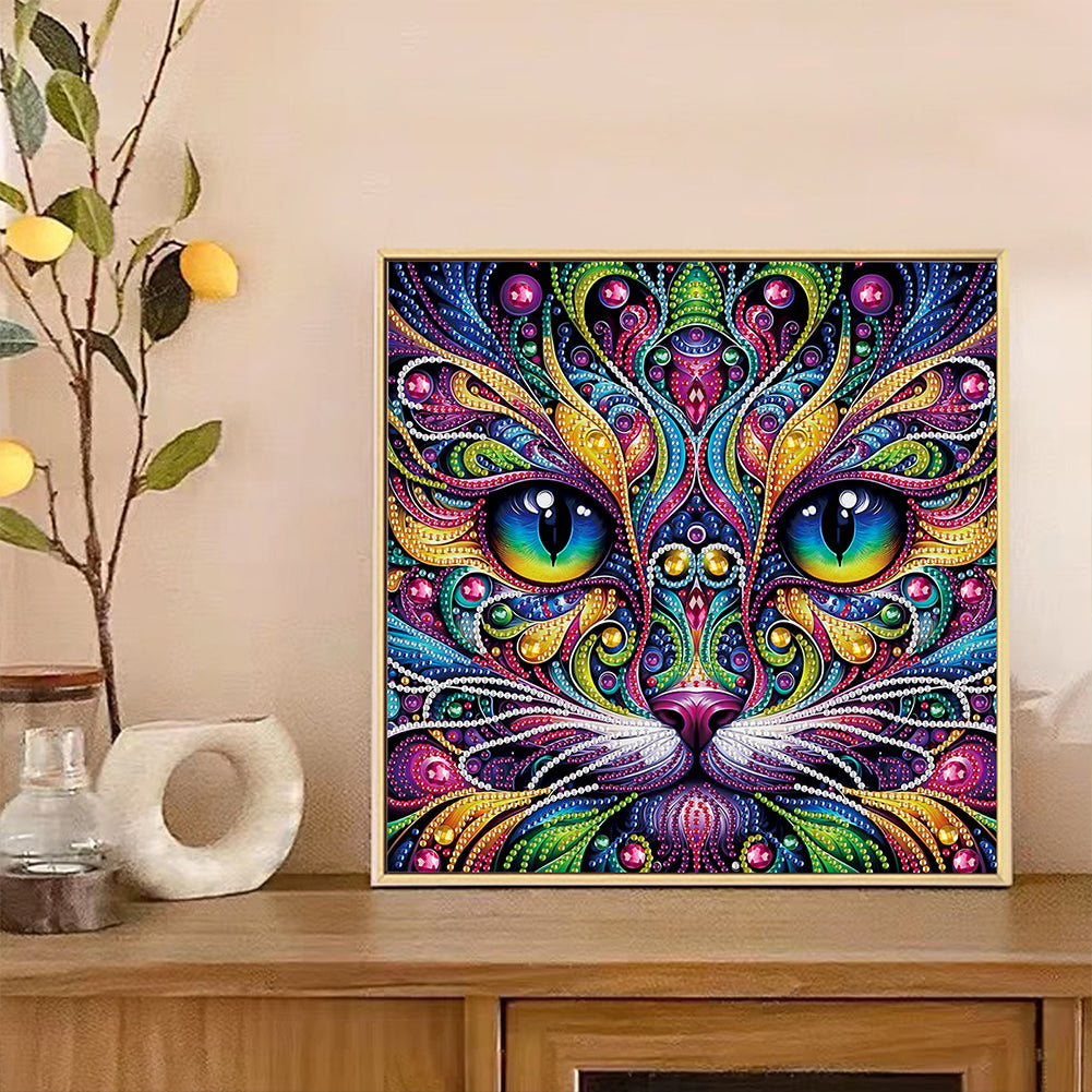 Colorful Cat - Special Shaped Drill Diamond Painting 30*30CM