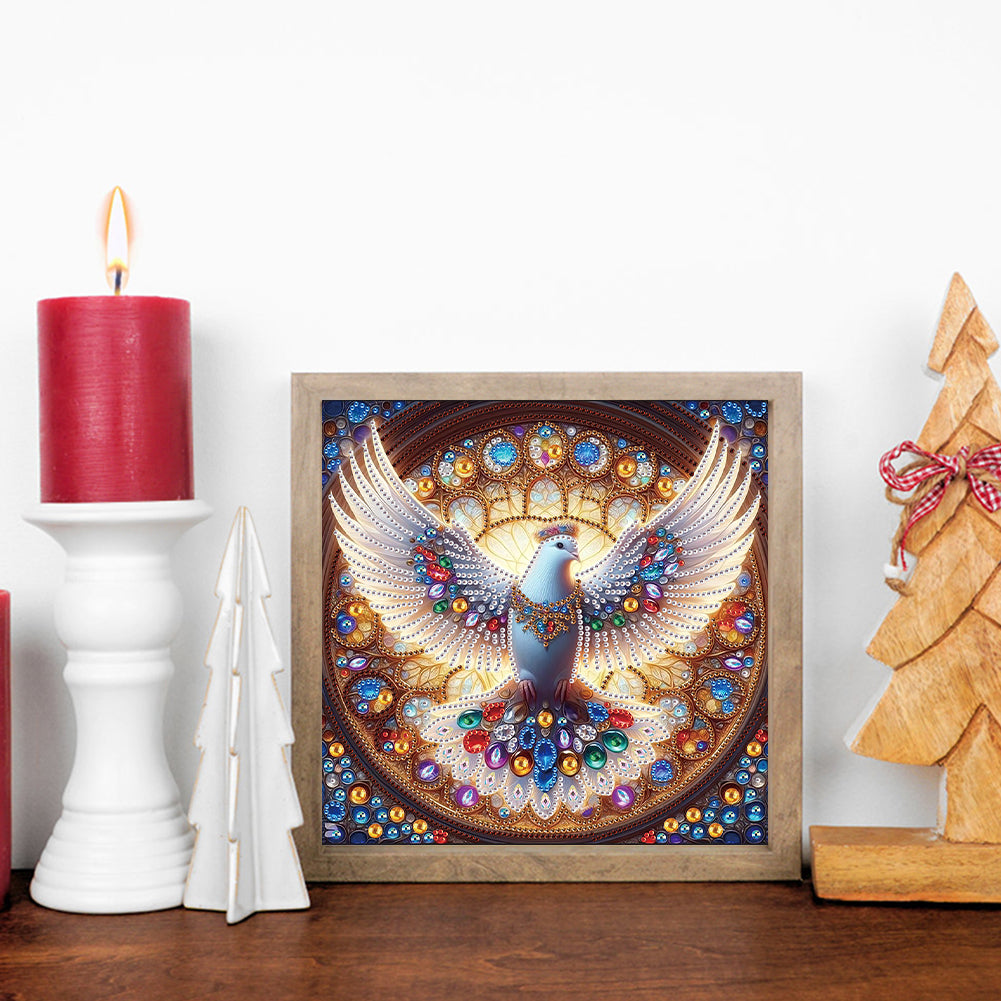 Colorful Pigeon - Special Shaped Drill Diamond Painting 30*30CM