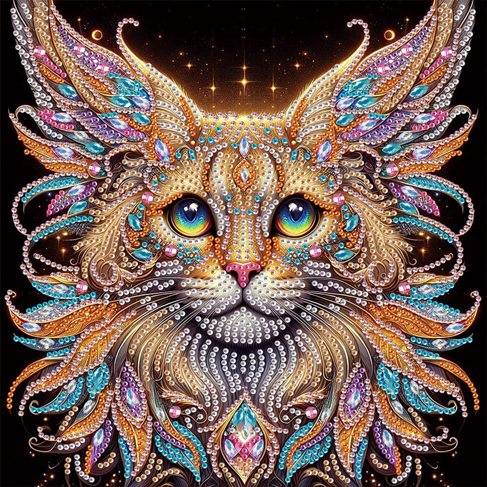Colorful Cat - Special Shaped Drill Diamond Painting 30*30CM