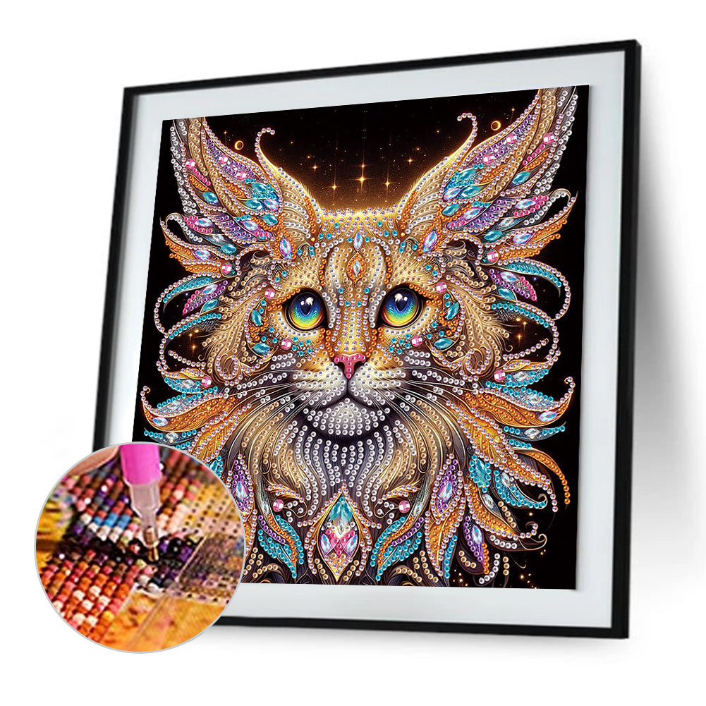 Colorful Cat - Special Shaped Drill Diamond Painting 30*30CM