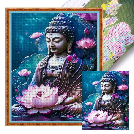 Buddha Statue - 11CT Stamped Cross Stitch 40*50CM