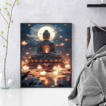 Buddha Statue - 11CT Stamped Cross Stitch 40*50CM