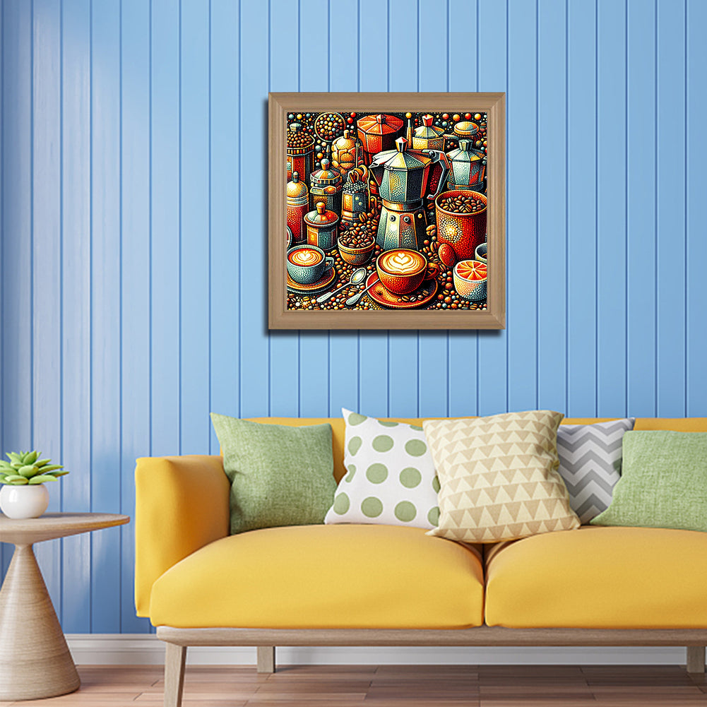Coffee - Full Round Drill Diamond Painting 40*40CM