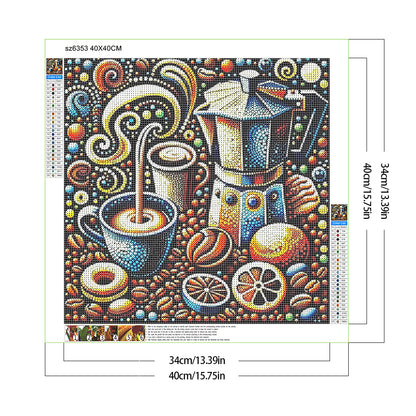Coffee - Full Round Drill Diamond Painting 40*40CM