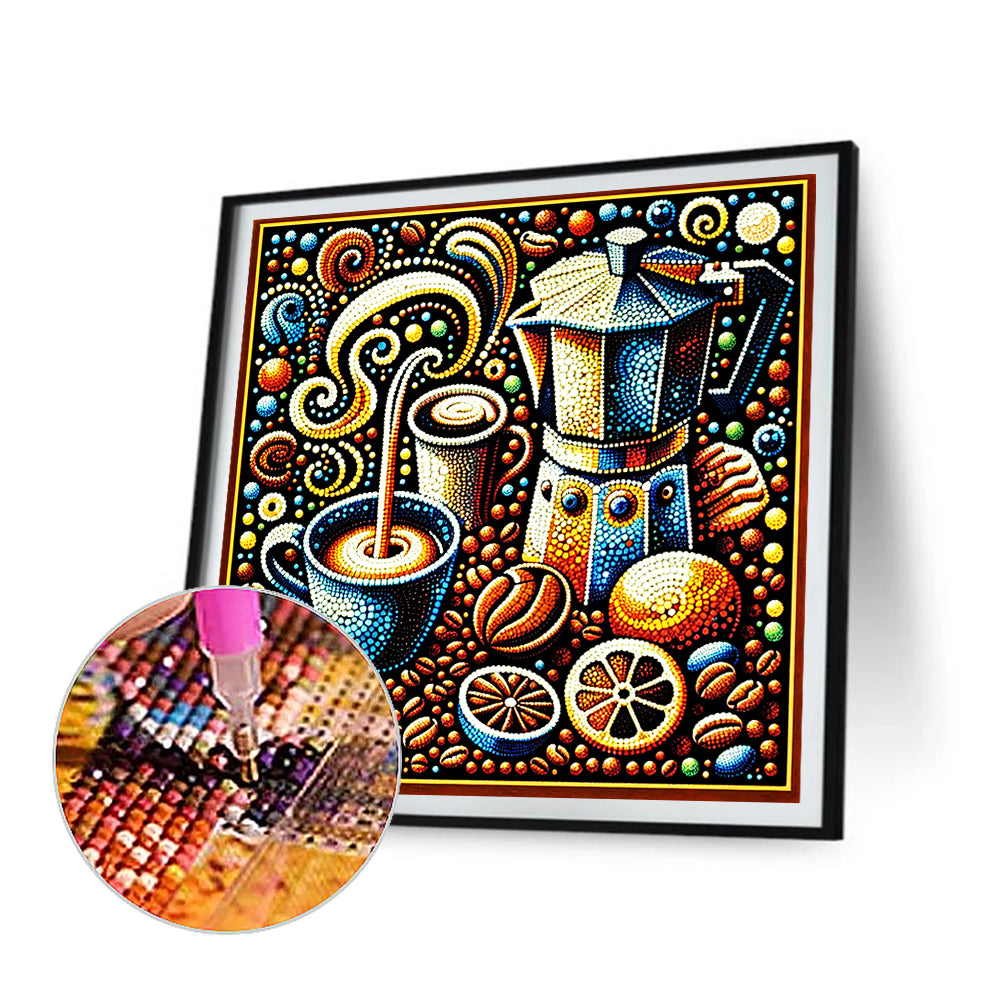 Coffee - Full Round Drill Diamond Painting 40*40CM